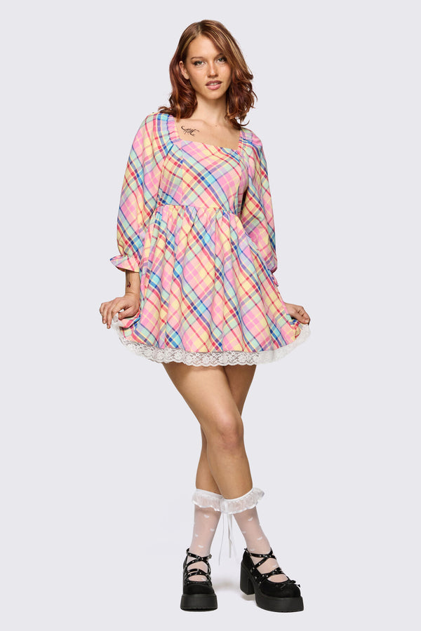 Dangerfield NZ - Sweetpea Tartan Dress - rainbow