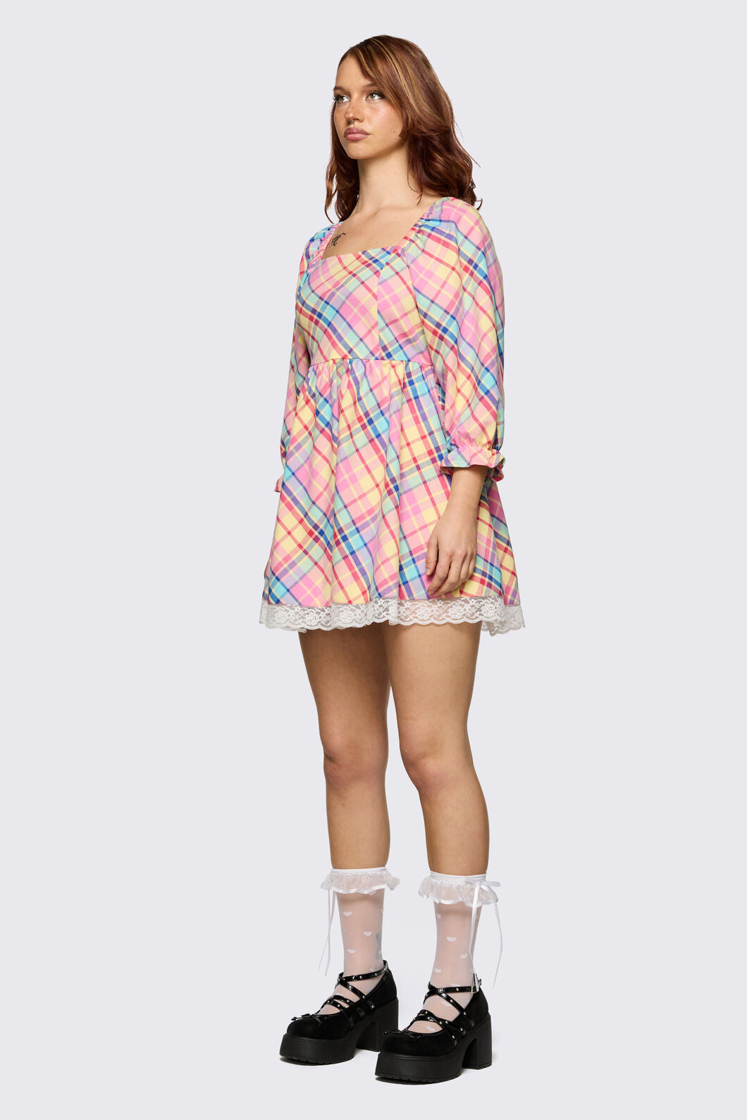 Dangerfield NZ - Sweetpea Tartan Dress - rainbow