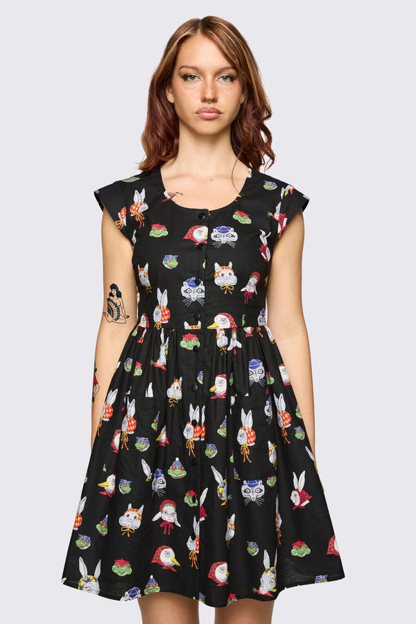 Dangerfield NZ - Bonnet Cutie Dress - black