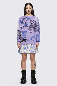 Dangerfield NZ - Sketchy Long Sleeve Jumper - purple