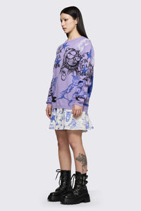 Dangerfield NZ - Sketchy Long Sleeve Jumper - purple