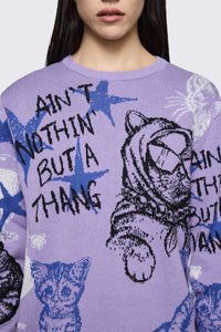 Dangerfield NZ - Sketchy Long Sleeve Jumper - purple