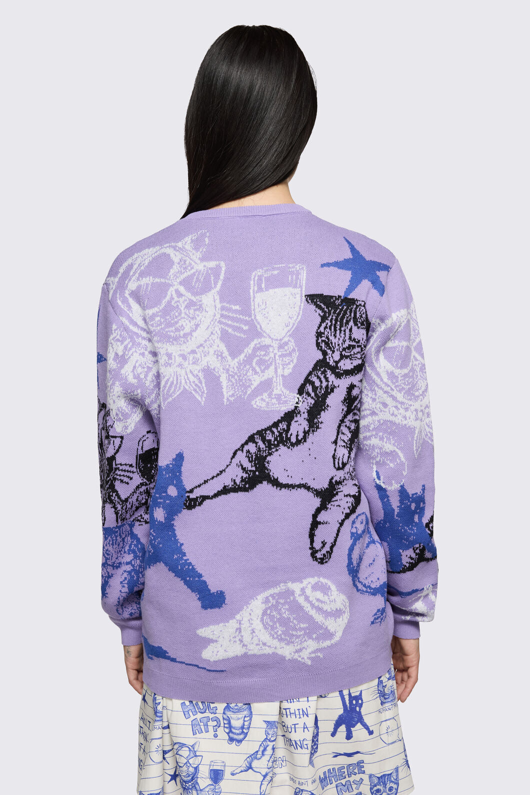 Dangerfield NZ - Sketchy Long Sleeve Jumper - purple