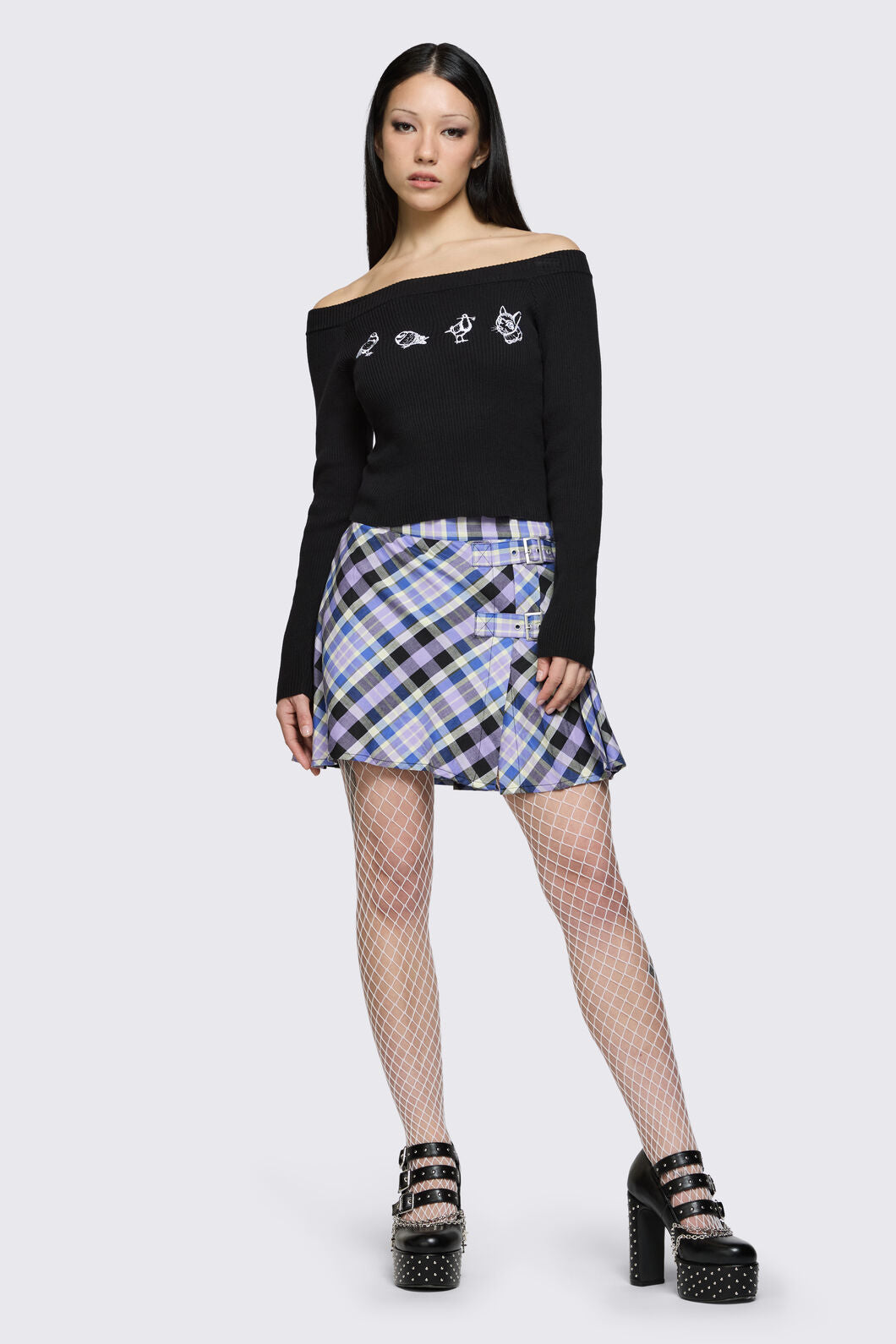 Dangerfield NZ - Sketchy Off The Shoulder Knit - black