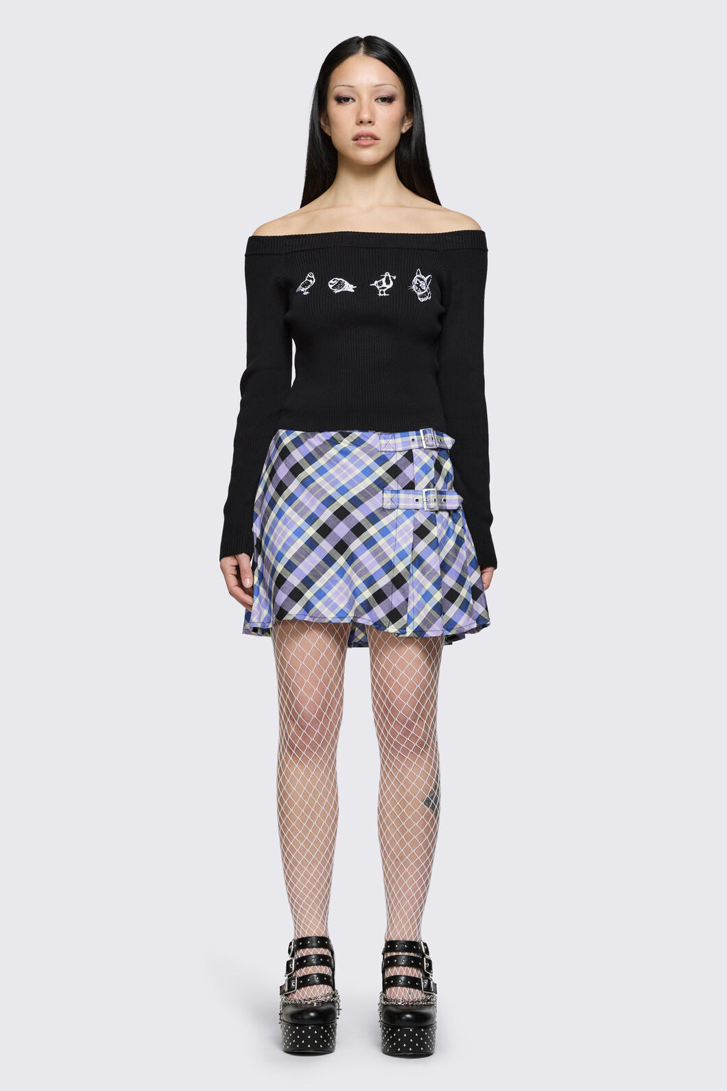 Dangerfield NZ - Sketchy Off The Shoulder Knit - black