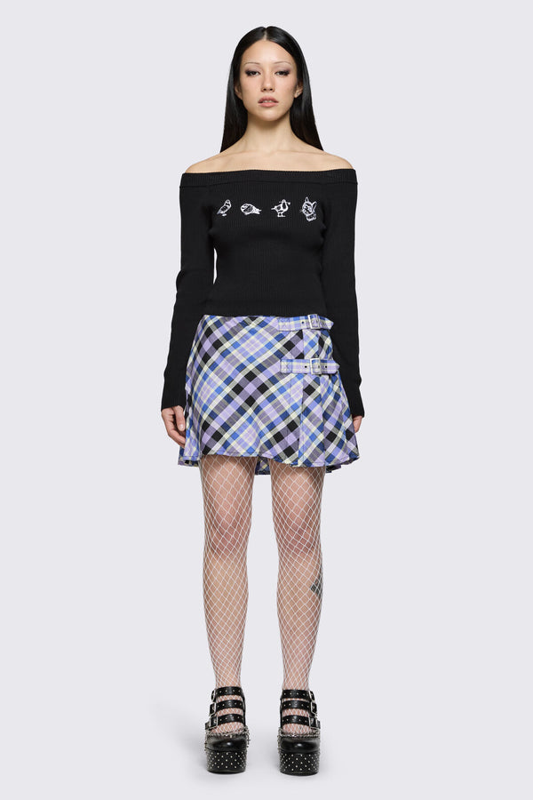 Dangerfield NZ - Sketchy Off The Shoulder Knit - black