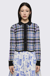Dangerfield NZ - Sketchy Tartan Knit Cardigan - multi