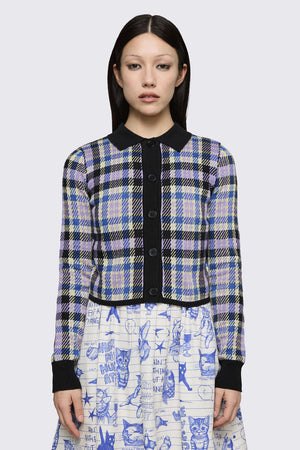 Dangerfield NZ - Sketchy Tartan Knit Cardigan - multi