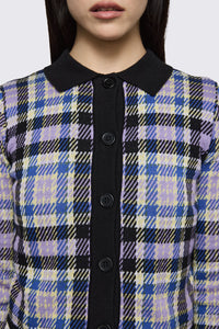 Dangerfield NZ - Sketchy Tartan Knit Cardigan - multi