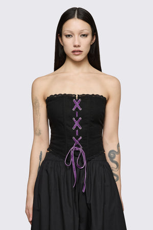 Dangerfield NZ - Spectre Corset Top - black
