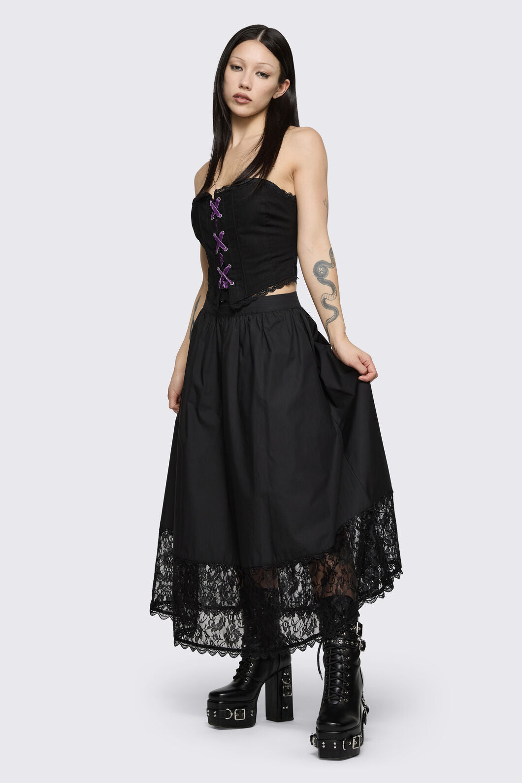 Dangerfield NZ - Spectre Midi Skirt - black