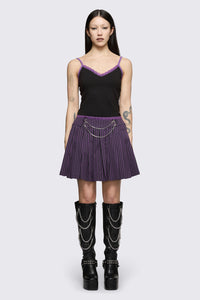 Dangerfield NZ - Spectre Pinstripe Skirt - purple
