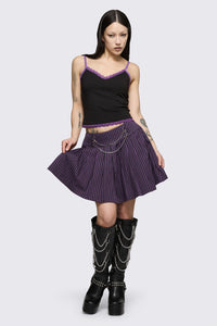 Dangerfield NZ - Spectre Pinstripe Skirt - purple