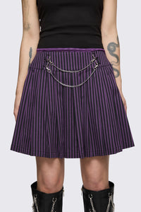 Dangerfield NZ - Spectre Pinstripe Skirt - purple