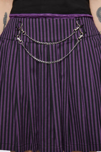 Dangerfield NZ - Spectre Pinstripe Skirt - purple