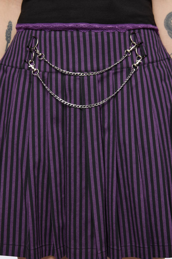Dangerfield NZ - Spectre Pinstripe Skirt - purple