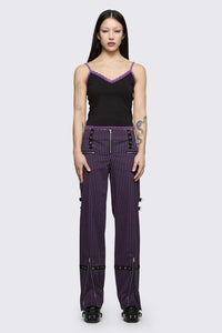 Dangerfield NZ - Spectre Pinstripe Pant - purple