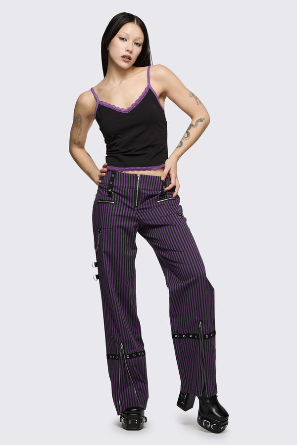 Dangerfield NZ - Spectre Pinstripe Pant - purple