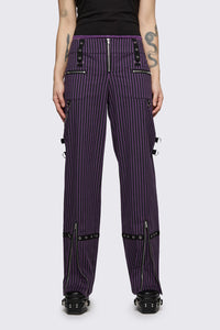 Dangerfield NZ - Spectre Pinstripe Pant - purple