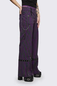 Dangerfield NZ - Spectre Pinstripe Pant - purple
