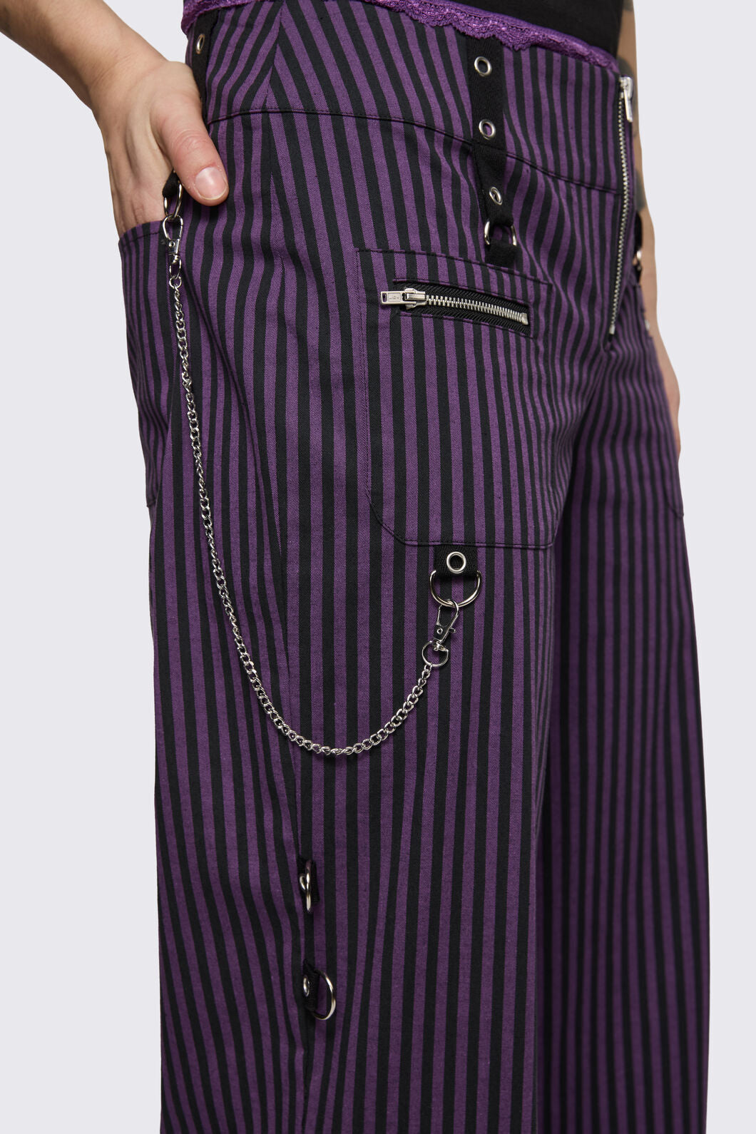 Dangerfield NZ - Spectre Pinstripe Pant - purple