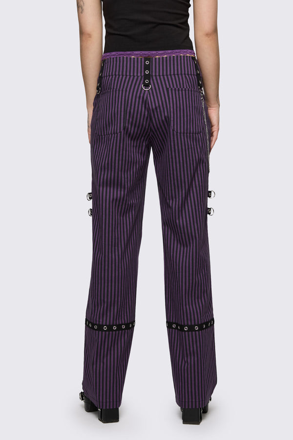 Dangerfield NZ - Spectre Pinstripe Pant - purple