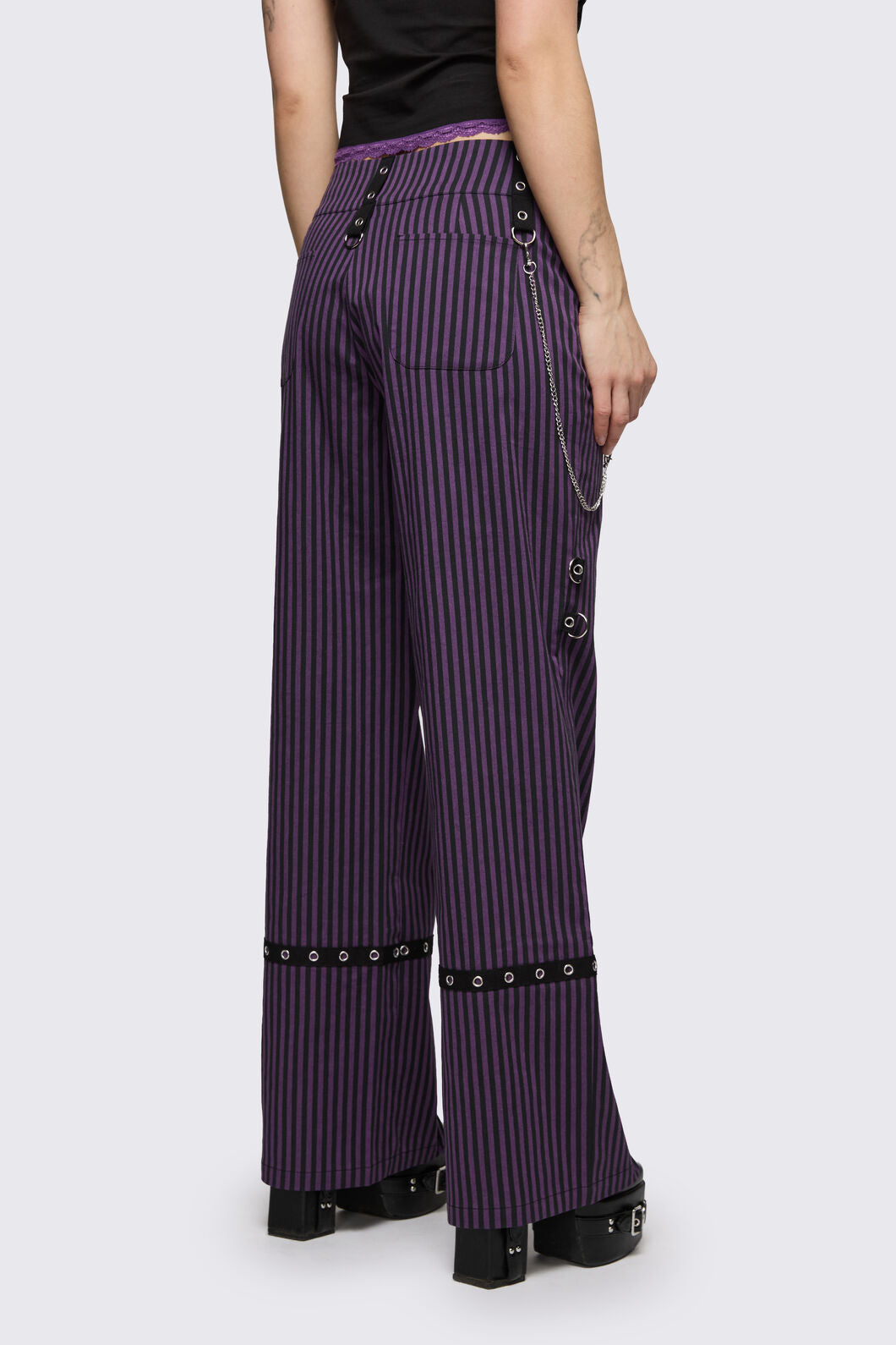 Dangerfield NZ - Spectre Pinstripe Pant - purple