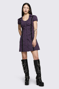 Dangerfield NZ - Spectre Pinstripe Dress - purple