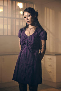 Dangerfield NZ - Spectre Pinstripe Dress - purple