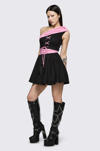 Dangerfield NZ - Broken Rollercoaster Mini Dress - black-pink