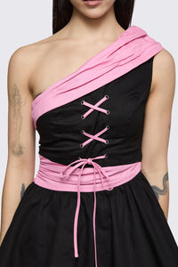 Dangerfield NZ - Broken Rollercoaster Mini Dress - black-pink