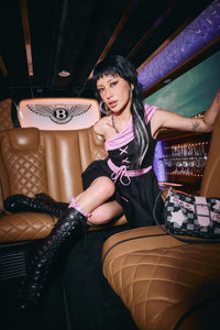 Dangerfield NZ - Broken Rollercoaster Mini Dress - black-pink