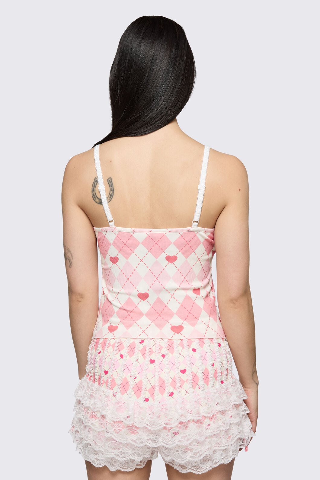 Dangerfield NZ - Broken Rollercoaster Lacey Tank - pink-cream
