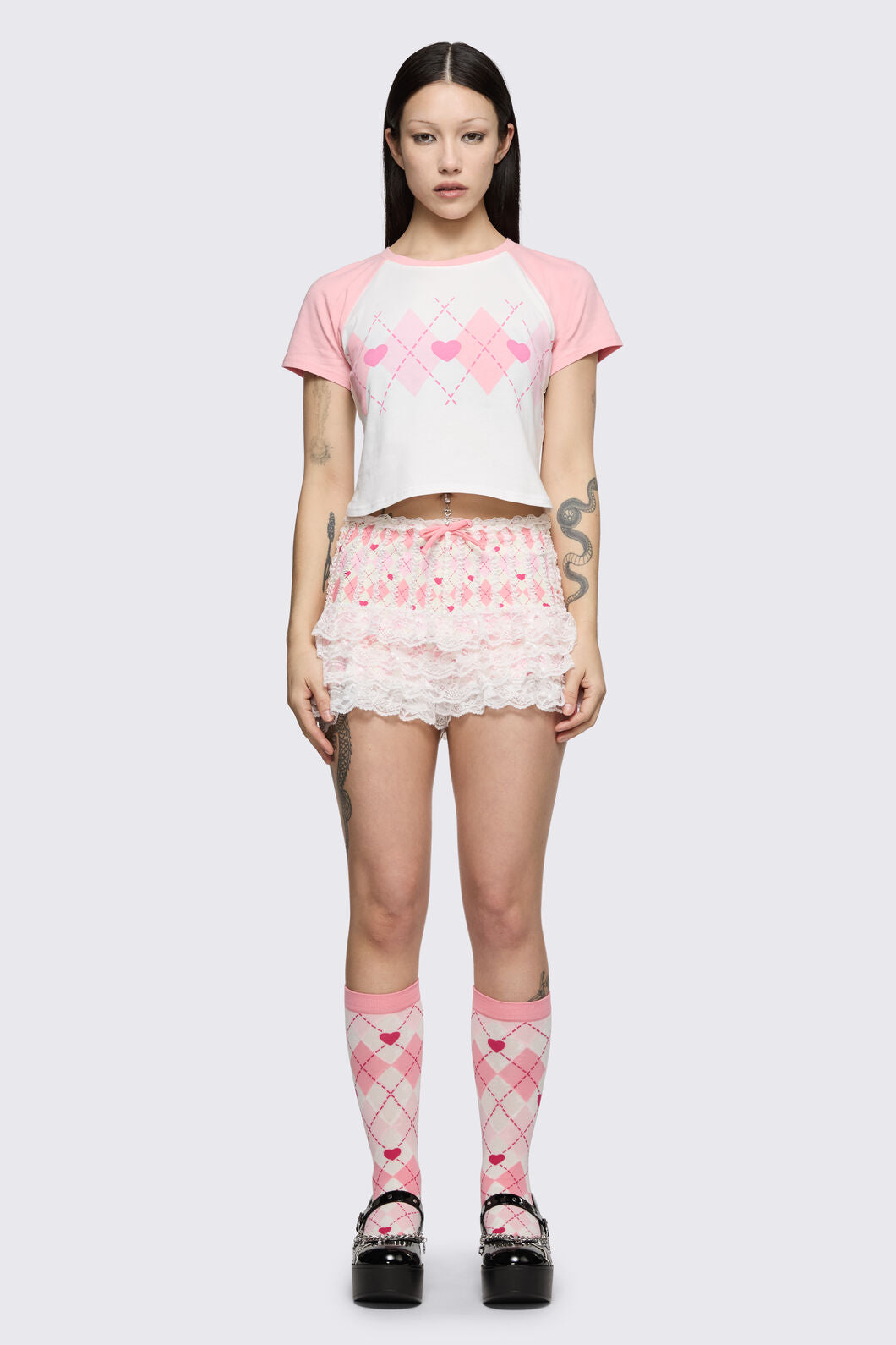 Dangerfield NZ - Merry Go Round Recipe Tee - pink-cream