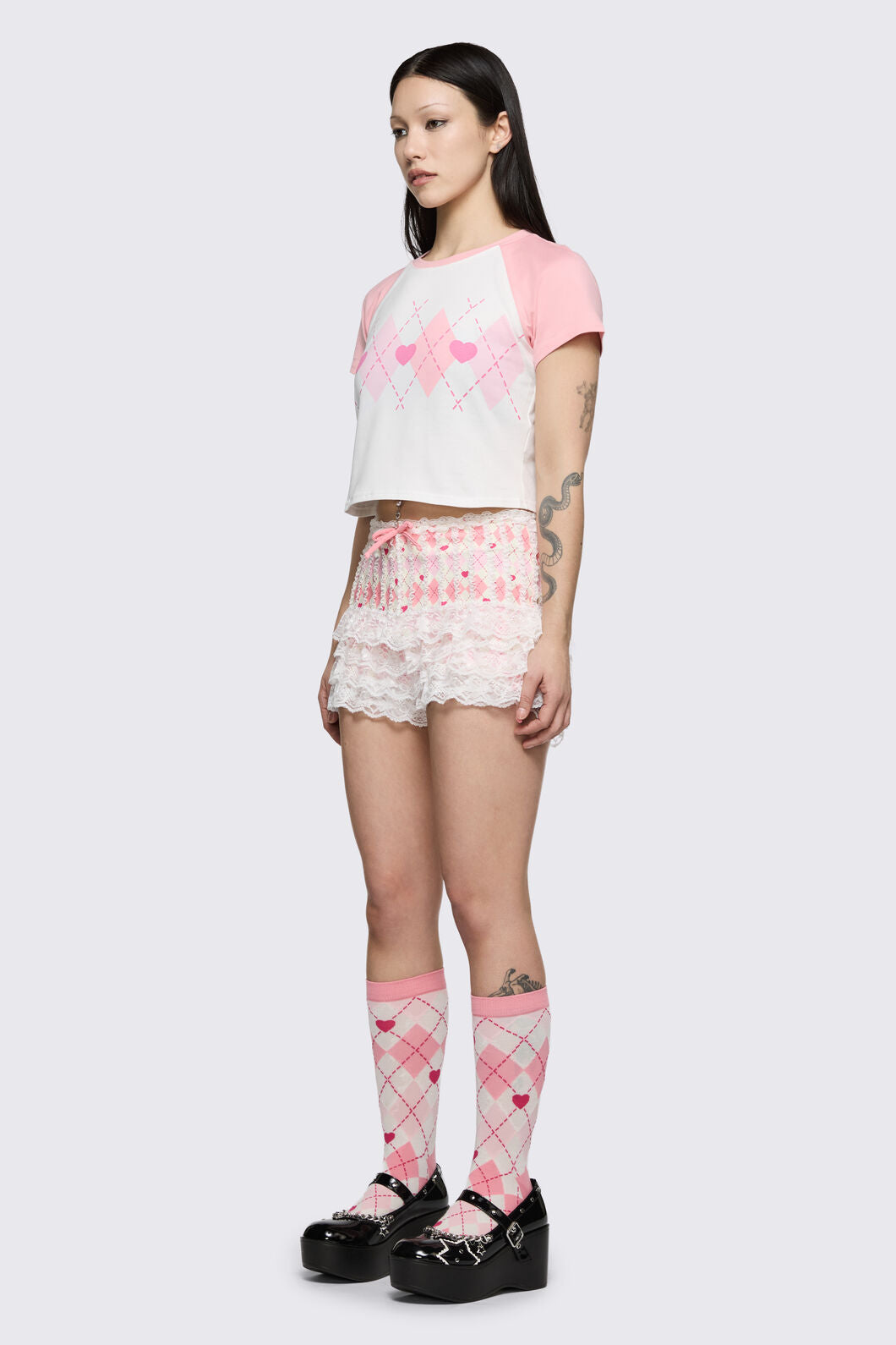Dangerfield NZ - Merry Go Round Recipe Tee - pink-cream