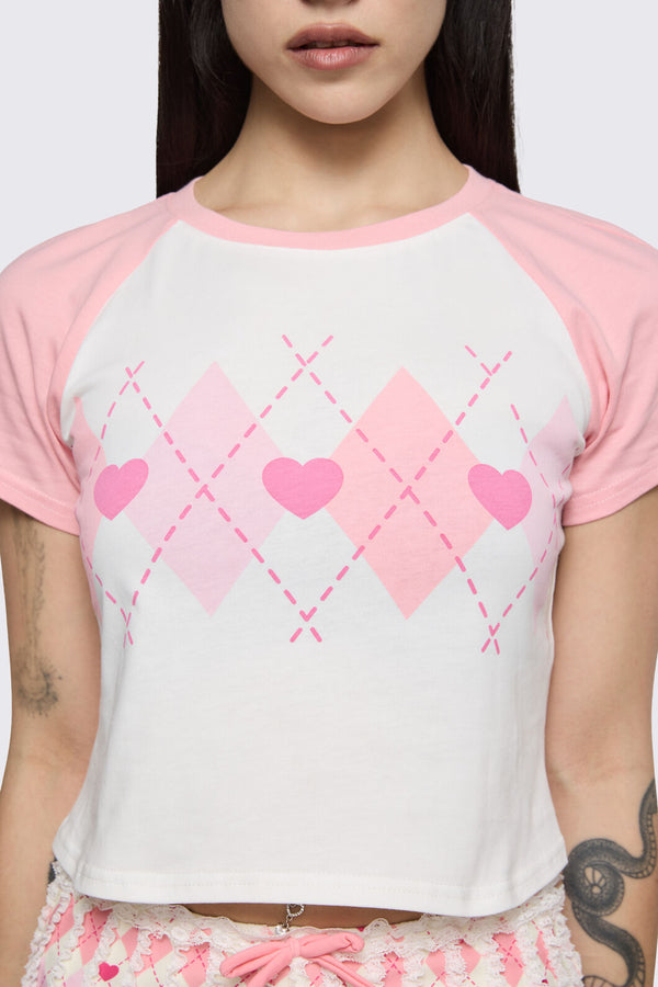 Dangerfield NZ - Merry Go Round Recipe Tee - pink-cream