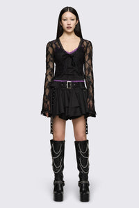 Dangerfield NZ - Round & Round Lace Cardigan - black