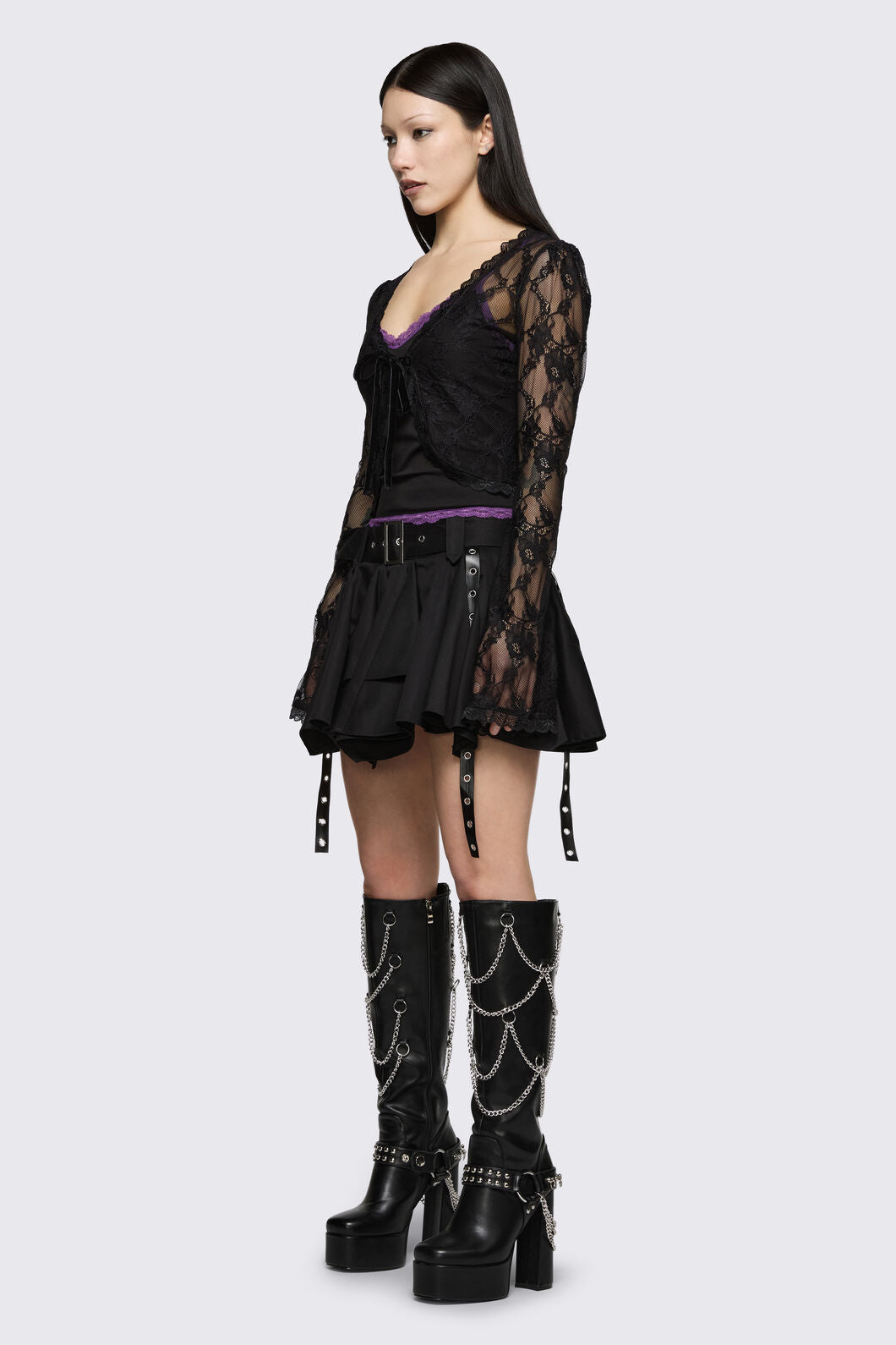 Dangerfield NZ - Round & Round Lace Cardigan - black