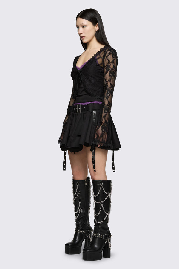 Dangerfield NZ - Round & Round Lace Cardigan - black