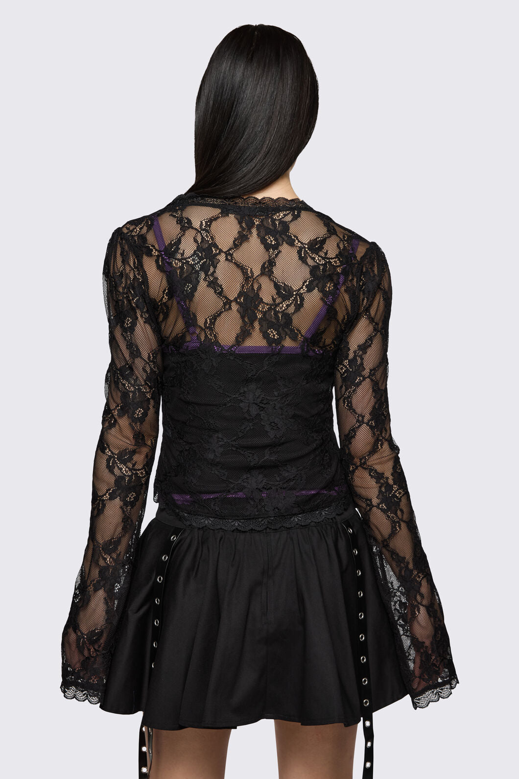 Dangerfield NZ - Round & Round Lace Cardigan - black