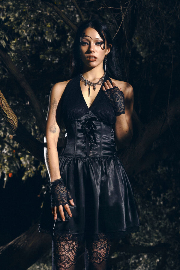 Dangerfield NZ - Round & Round Lace Layer Formal Dress - black
