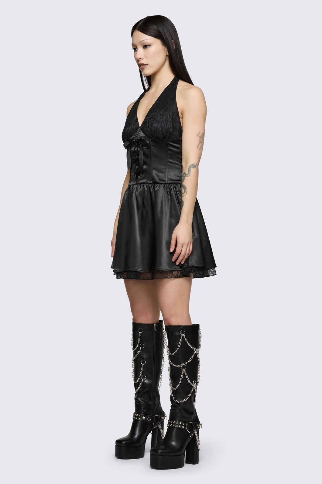 Dangerfield NZ - Round & Round Lace Layer Formal Dress - black