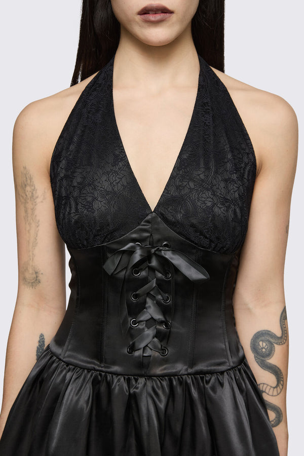 Dangerfield NZ - Round & Round Lace Layer Formal Dress - black