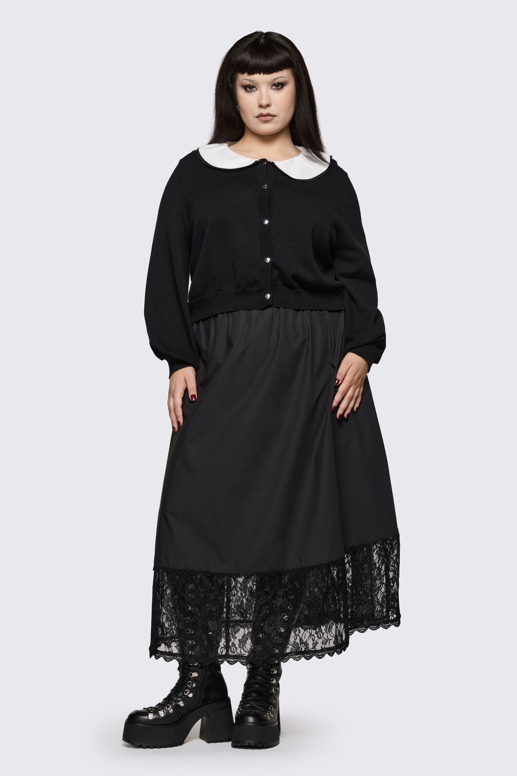 Dangerfield NZ - Curve Spectre Midi Skirt - black