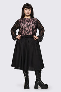 Dangerfield NZ - Curve Broken Rollercoaster Lace Top - black-pink