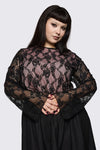 Dangerfield NZ - Curve Broken Rollercoaster Lace Top - black-pink