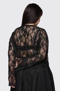 Dangerfield NZ - Curve Broken Rollercoaster Lace Top - black-pink