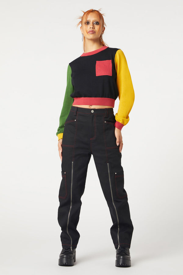 Dangerfield NZ - Colourblock Knit Jumper - multi