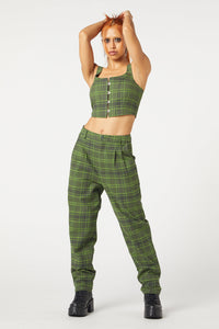 Dangerfield NZ - Meadow Tartan Pants - olive