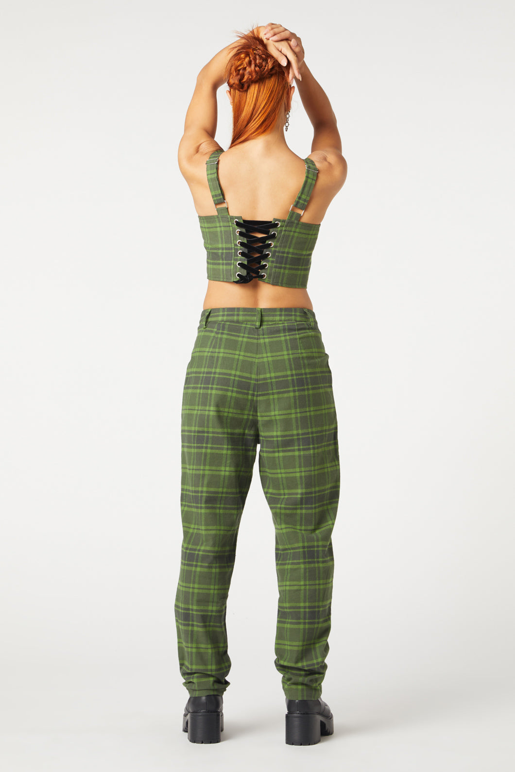 Dangerfield NZ - Meadow Tartan Pants - olive